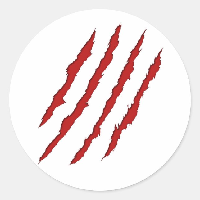 Claw Marks Runder Aufkleber (Vorderseite)