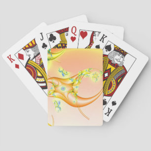 Claw Orange und Gelbes Fraktal Art Spielkarten