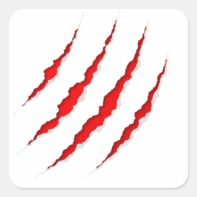 Claw Scratch - Mysteriöses Tier Quadratischer Aufkleber (Vorderseite)