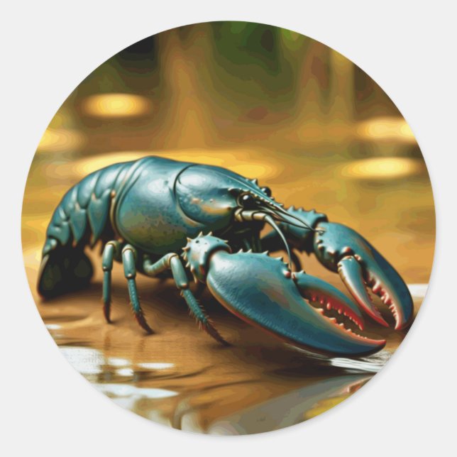 Claw-some Crustacean Lobster Art Design Runder Aufkleber (Vorderseite)