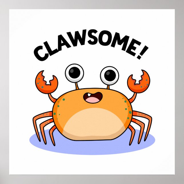Clawsome Funny Phantastisch Crab Pub Poster (Vorne)
