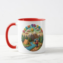 Clay Art “Born to Roam” Camping Adventure Scene Tasse