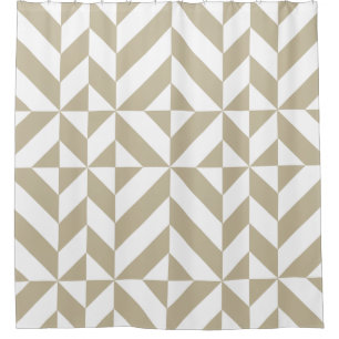 Clay Beige Geometric Cube Pattern Duschvorhang