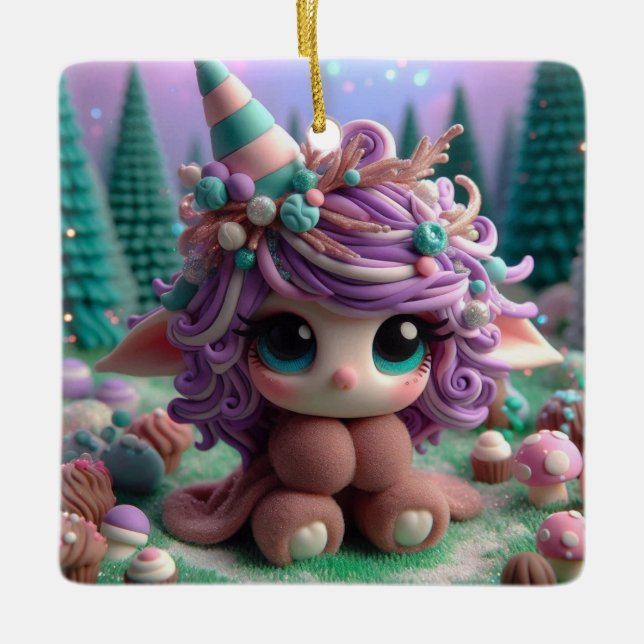 Clay Birthday Creature Keramikornament (Vorderseite)