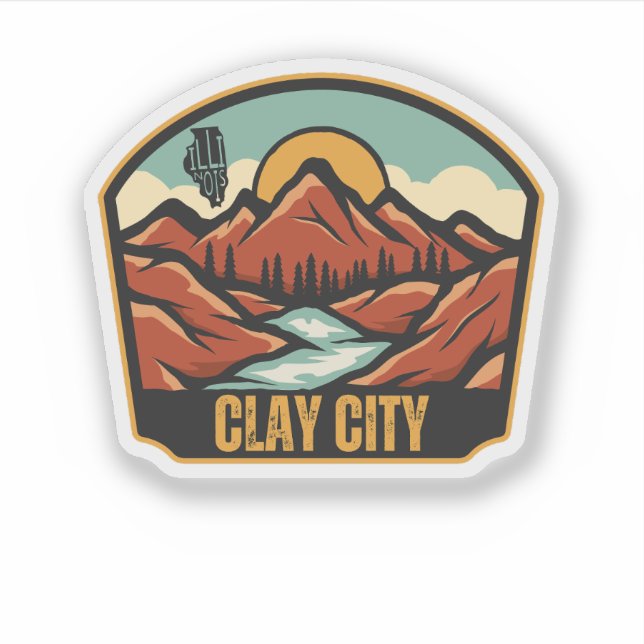 Clay City, Illinois Aufkleber (Vorderseite)