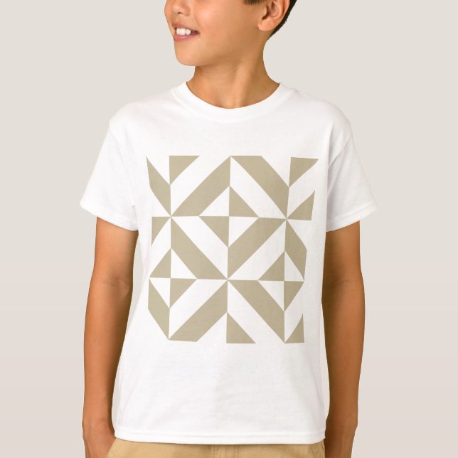 Clay Geometric Deko Cube Pattern T-Shirt (Vorderseite)