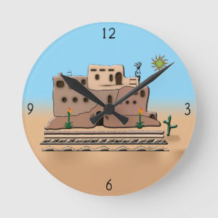 Clay House Round Clock Runde Wanduhr