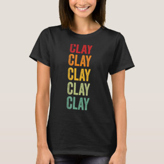 Clay Landkreis South Dakota Rainbow Text Design T-Shirt