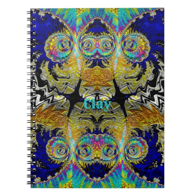 CLAY ~ mehrfarbiges Fraktal Notizblock (Vorderseite)