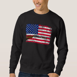 Clay Pigeon Shooting Usa Shotgun Flag - Shotgun Sweatshirt