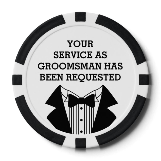 Clay Poker Chip Trauzeuge oder Trauzeuge Einladen (Vorderseite)