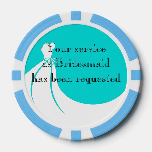 Clay Poker Chip Trauzeugin oder Bridesmaid Invite (Vorderseite)