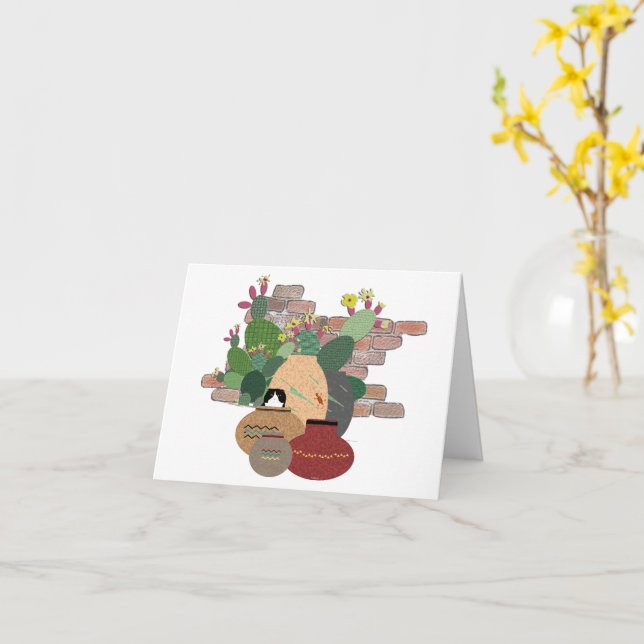 Clay Pots Grußkarte Karte (Gelbe Blume)