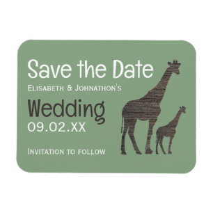 Clay Safari Giraffe, Rustikale Hochzeit rettet das Magnet