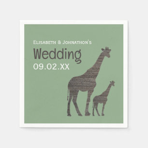 Clay Safari Giraffe, Rustikale Hochzeit Serviette