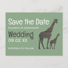 Clay Safari Giraffe, Rustikale Hochzeit Speichern  Postkarte