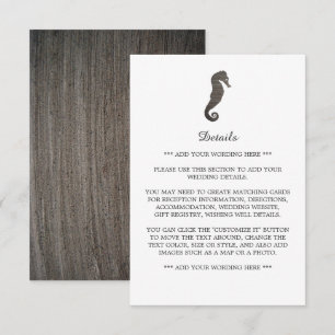 Clay Seepferd Beach Hochzeitdetails Begleitkarte
