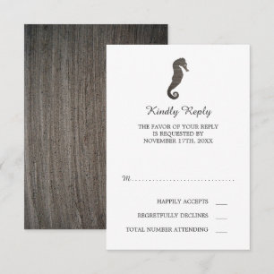 Clay Seepferd Beach Wedding RSVP Karte