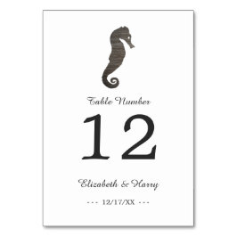 Clay Seepferd Beach Wedding Tischnummer