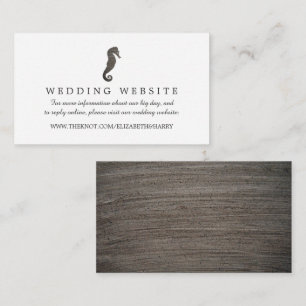 Clay Seepferd Beach Wedding Website Begleitkarte