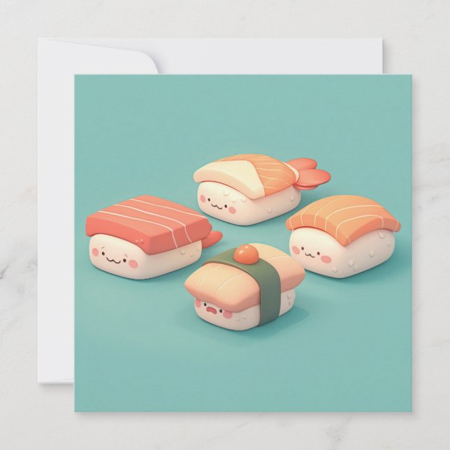 Clay Sushi Nigiri Variety Platter Postcard (Vorderseite)