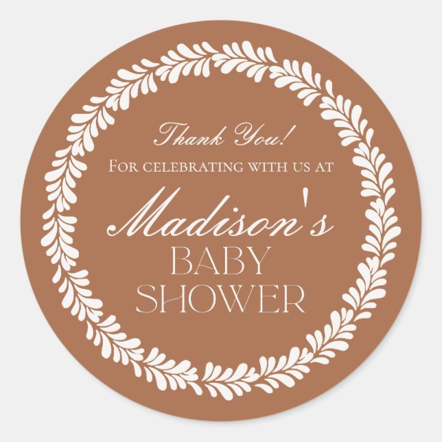 Clay Talavera Tile Spanische Fiesta Babydusche Runder Aufkleber (Vorderseite)