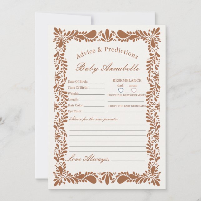 Clay Talavera Tile Spanischer Ratgeber für die Bab Einladung (Vorderseite)