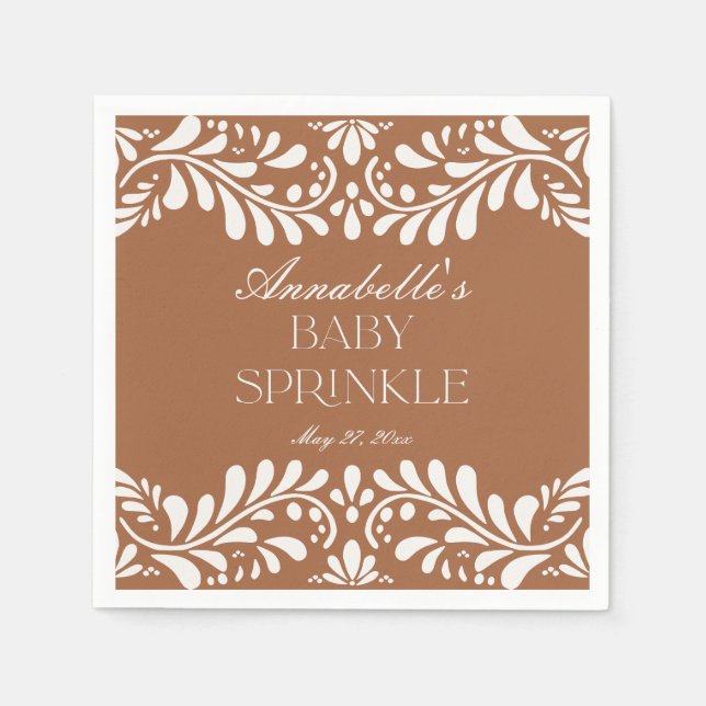 Clay Talavera Tile Spanish Fiesta Baby Sprinkle Serviette (Vorderseite)