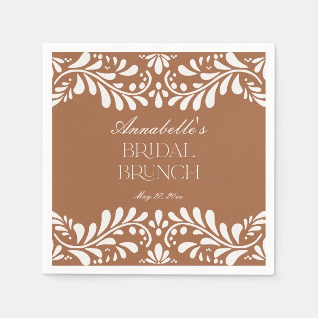 Clay Talavera Tile Spanish Fiesta Bridal Brunch Serviette (Vorderseite)