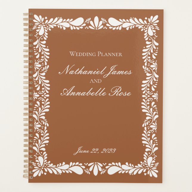 Clay Talavera Tile Spanish Fiesta Floral Wedding Planer (Vorderseite)