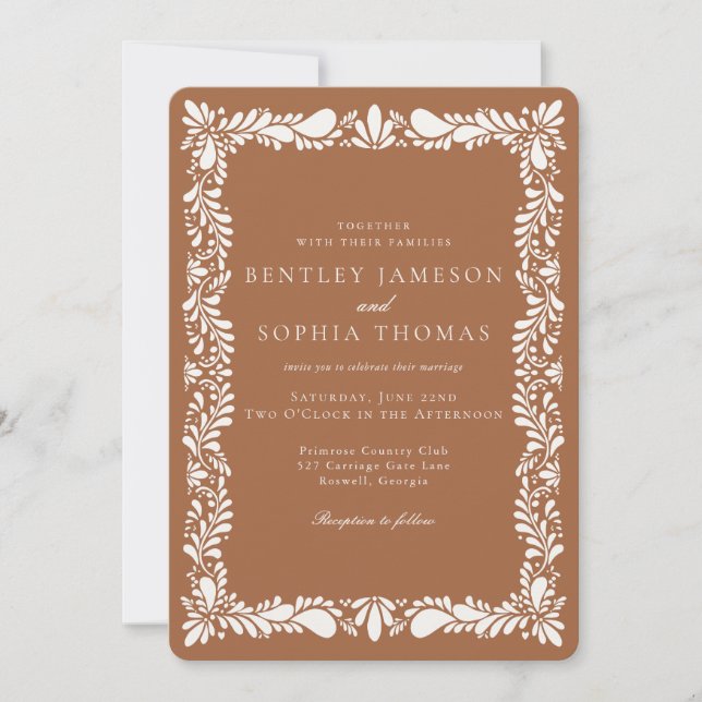 Clay Talavera Tile Spanish Fiesta Wedding Einladung (Vorderseite)