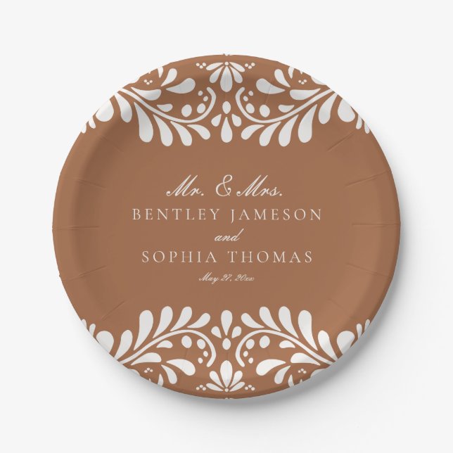 Clay Talavera Tile Spanish Fiesta Wedding Pappteller (Vorderseite)