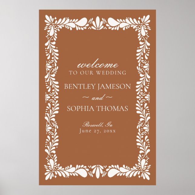 Clay Talavera Tile Spanish Fiesta Wedding Willkomm Poster (Vorne)
