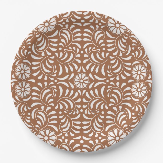 Clay Talavera Tile Spanish Style Fiesta Pappteller (Vorderseite)