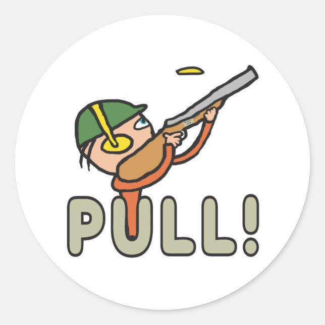 Clay-Tauben-Trap Shooting Runder Aufkleber (Vorderseite)