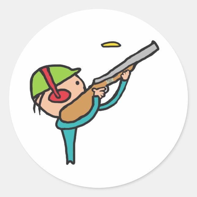 Clay-Tauben-Trap Shooting Runder Aufkleber (Vorderseite)