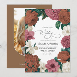 Clay Terracotta, Desert Rose & Pale Oat Wedding Einladung