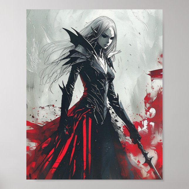 Claymore Poster - Dark Fantasy Anime Warrior Queen (Vorne)