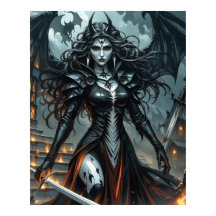 Claymore Poster Dark Fantasy Gothic Warriorkönigin