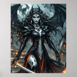 Claymore Poster Dark Fantasy Gothic Warriorkönigin