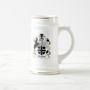 Clayton Familienwappen Bierglas