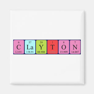 Clayton nom de table périodique aimant