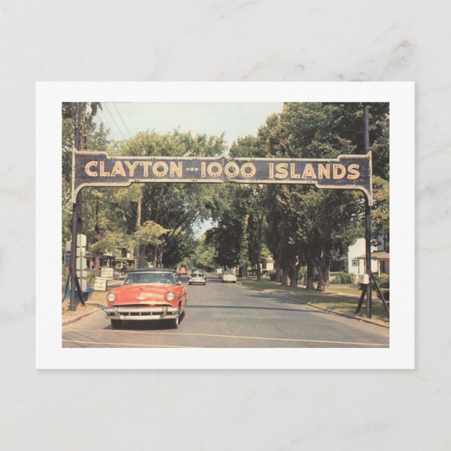 Clayton Thousand Islands NY, 1959 Vintag Style Postkarte (Vorderseite)
