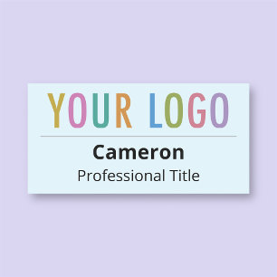 Clé Bleu Nom Étiquette avec Logo Professionnel