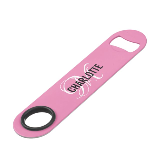 Clé de barre de nom rose moderne (Devant angulaire)