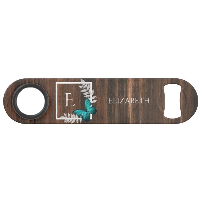 Clé de barre personnalisée à papillon Turquoise ru (Devant (Horizontal))