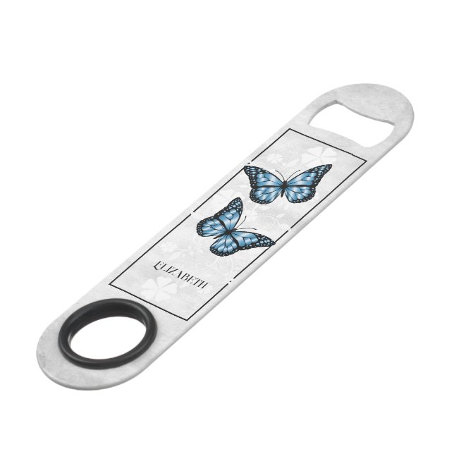 Clé de barre personnalisée du papillon bleu (Devant angulaire)