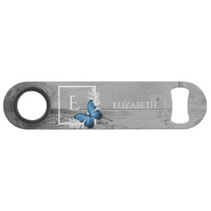 Clé de barre personnalisée Rustique Papillon bleu