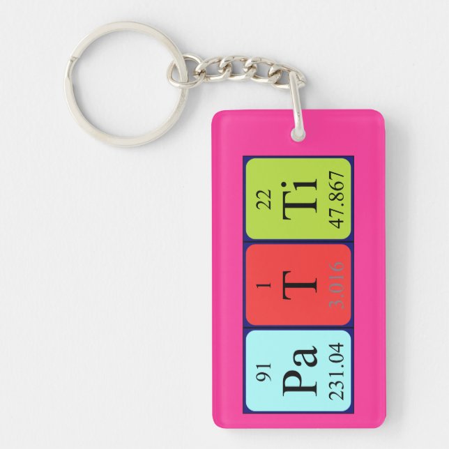 Clé de nom de table périodique Patti (Devant)