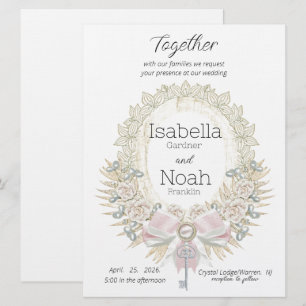 Clé de votre coeur Élégant Faire-part de mariage p